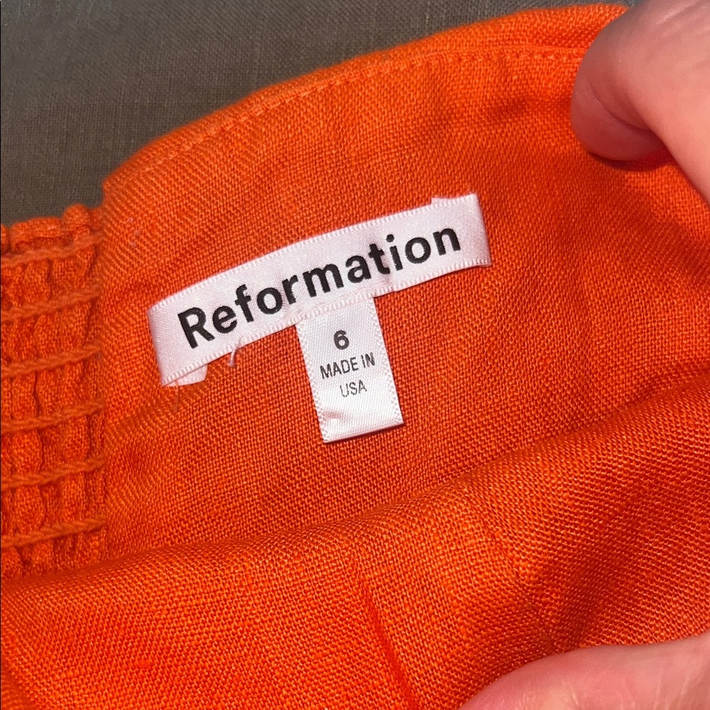 Reformation Strapless Orange Dress - Picture 6 of 6